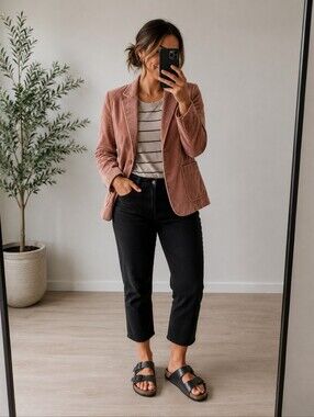 BODEN Velvet Blazer Jacket in Mauve - Women's 8US
